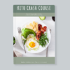 Cover page of the ebook 'Keto Crash Course' featuring a vibrant image of various keto diet-friendly foods, with the title in bold, modern typography.
